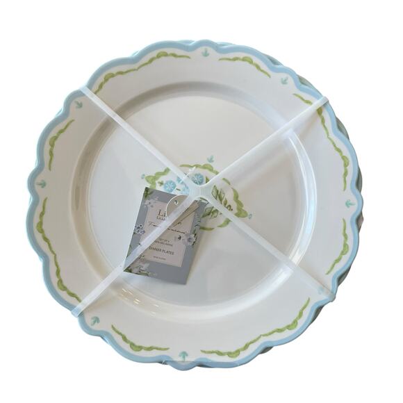 Lillian August French Farmhouse Floral Melamine Dinner Plates 11in Set of 4 New - Picture 14 of 15